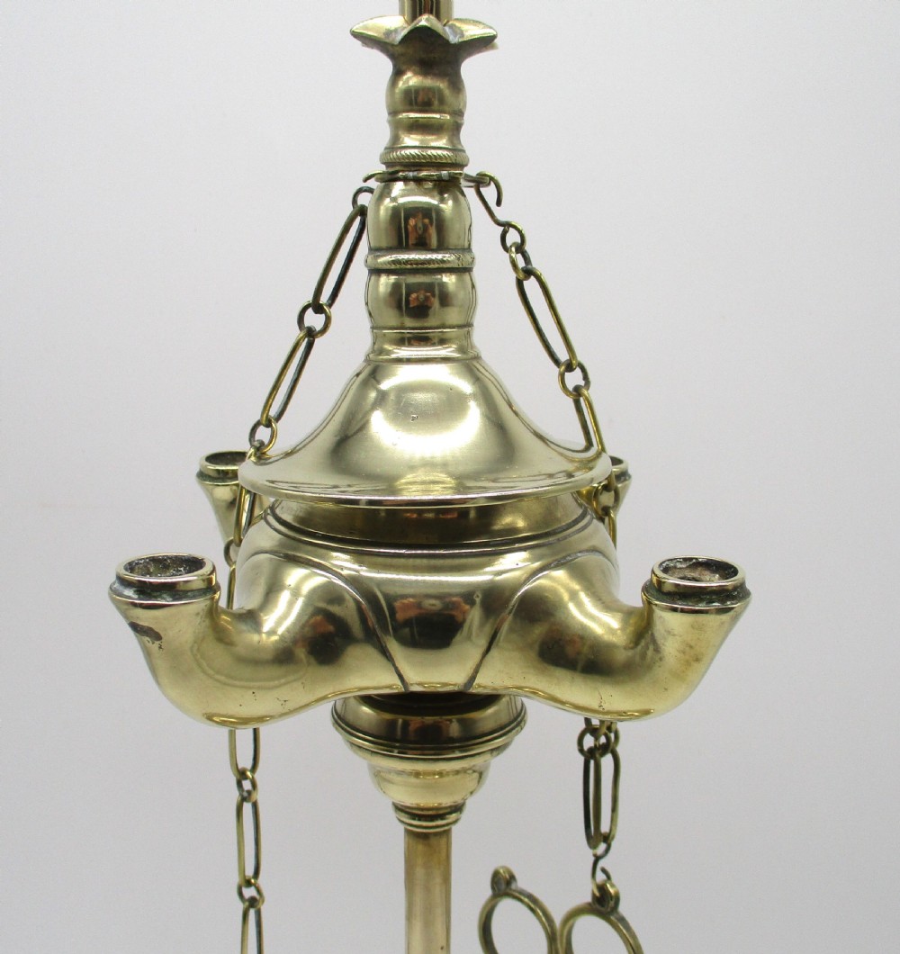 Fine 19th Century Brass Lucerne Whale Oil Lamp View II
