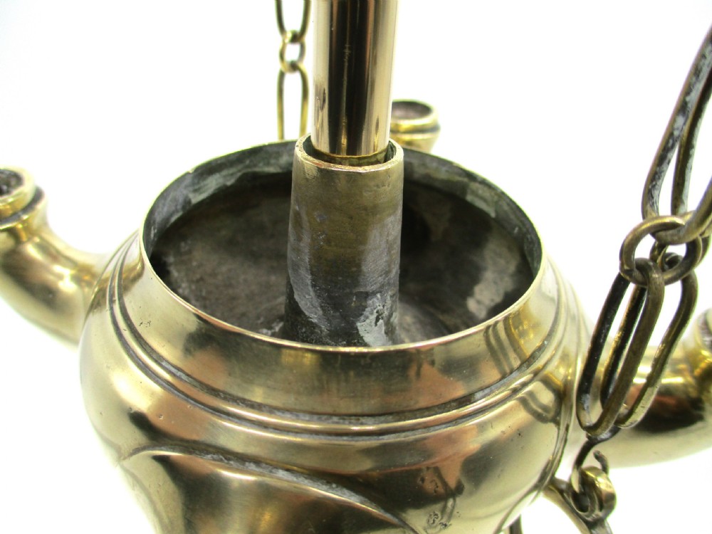 Fine 19th Century Brass Lucerne Whale Oil Lamp View VII