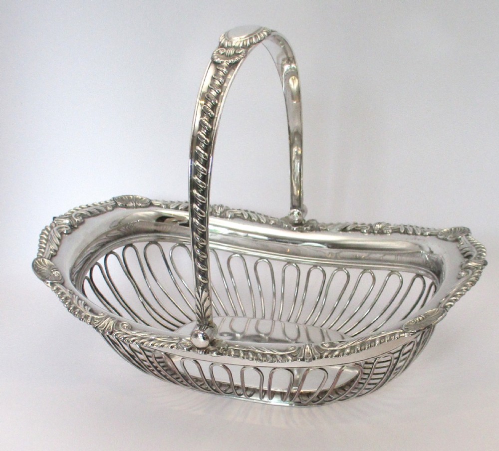 Small Fine Old Sheffield Plated Wirework Basket