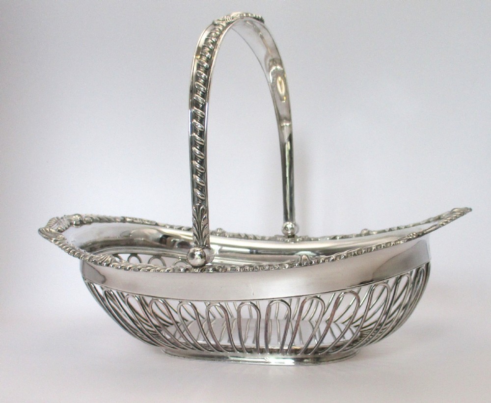 Small Fine Old Sheffield Plated Wirework Basket View II