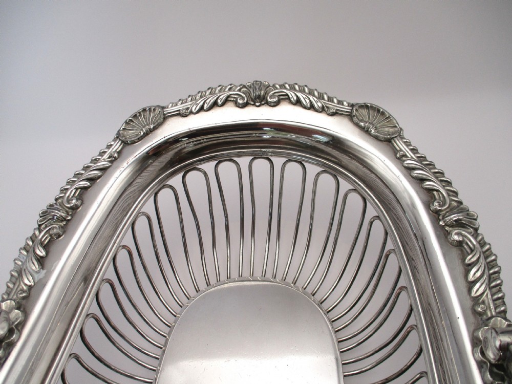 Small Fine Old Sheffield Plated Wirework Basket View V