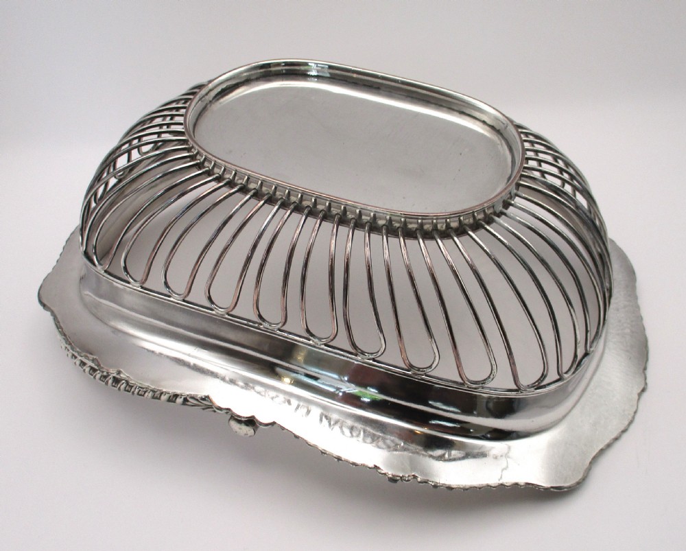 Small Fine Old Sheffield Plated Wirework Basket View VII