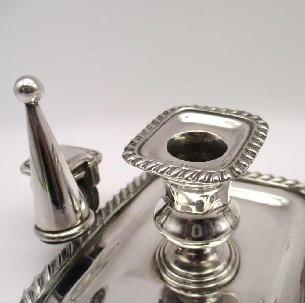 Good Pair of Miniature Silver Plated Chamber Candlesticks View III