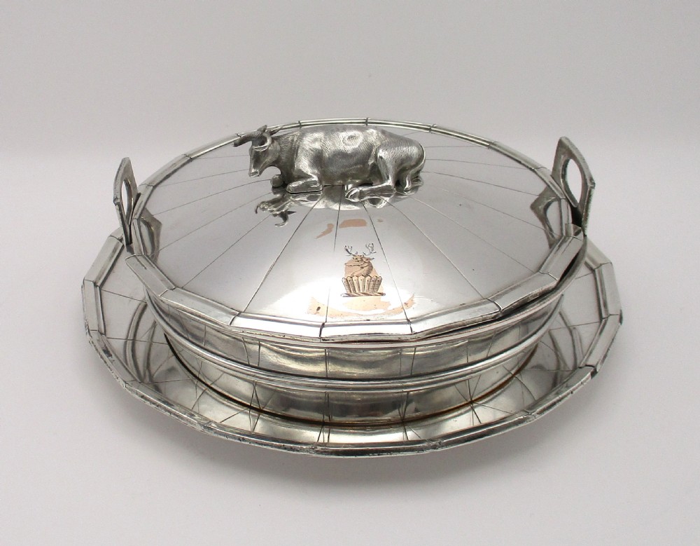 Rare Old Sheffield Plated Butter Dish c1830