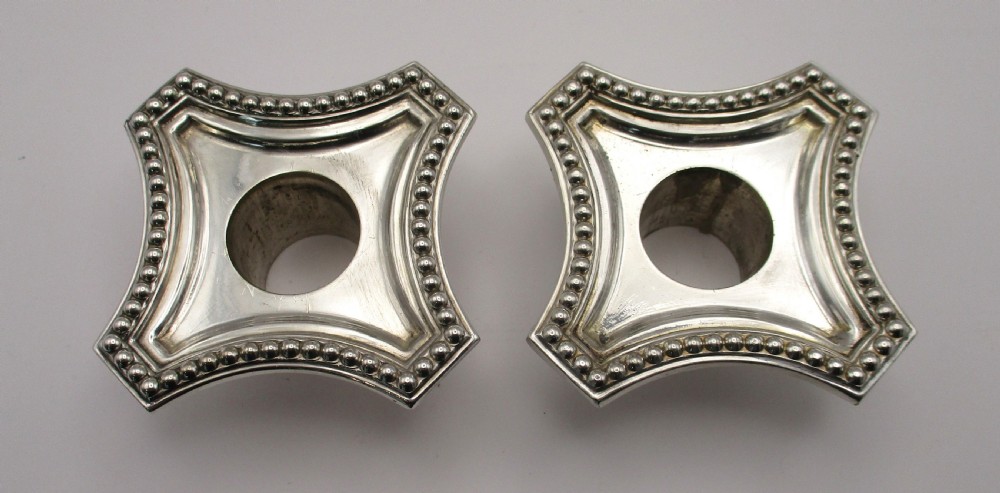 Tall Silver Plated Column Candlesticks by Mappin Bros View IV