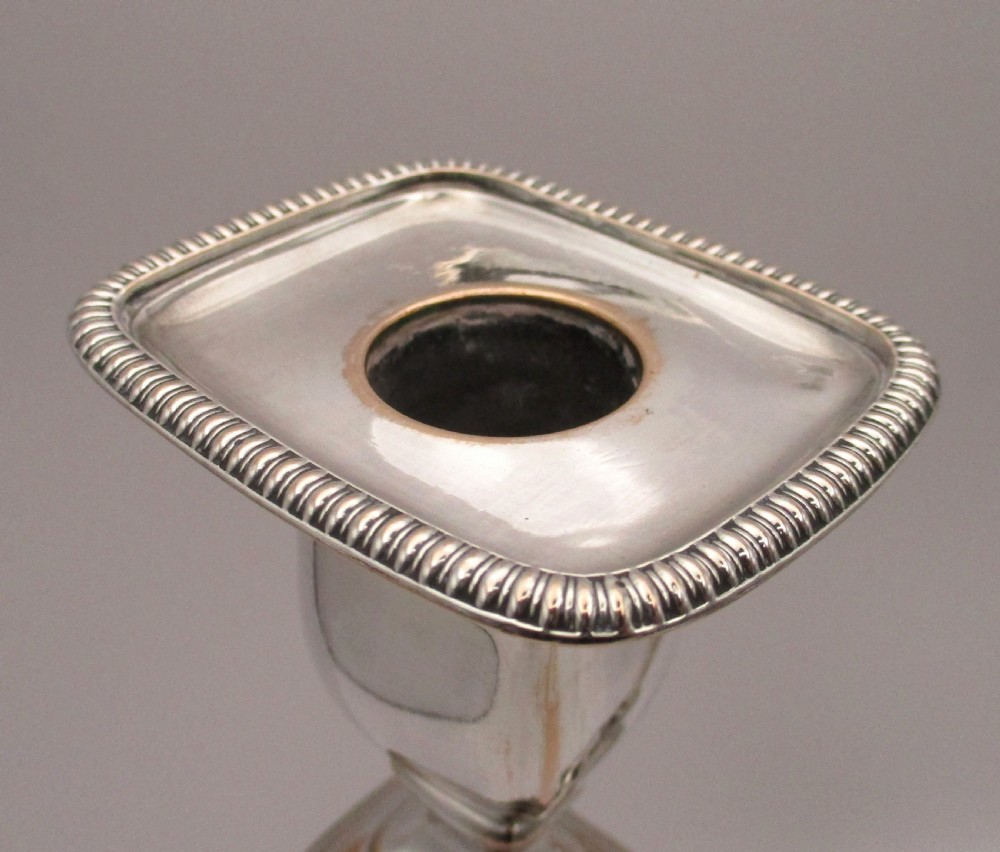 Pair of Old Sheffield Plated Candlesticks c1800 View II