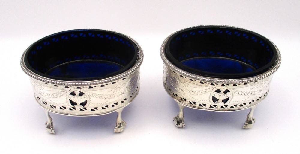 Pair of George III Silver Salts - Hester Bateman 1782 View III