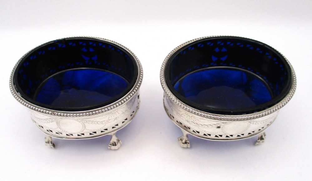 Pair of George III Silver Salts - Hester Bateman 1782 View V