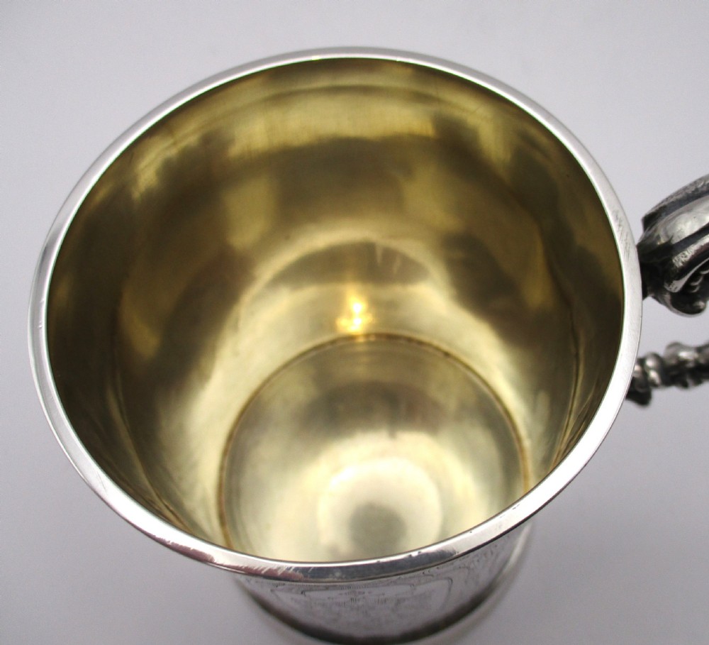 Victorian Solid Silver Tankard -  William Hunter 1869 View IV
