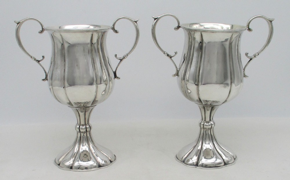 Pair of Silver Plated Loving Cups by Alfred Browett