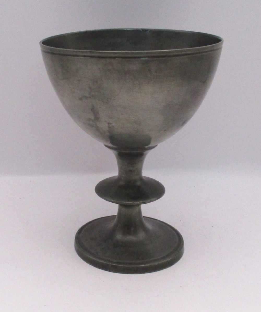 Fine 19th Century Pewter Communion Chalice Goblet