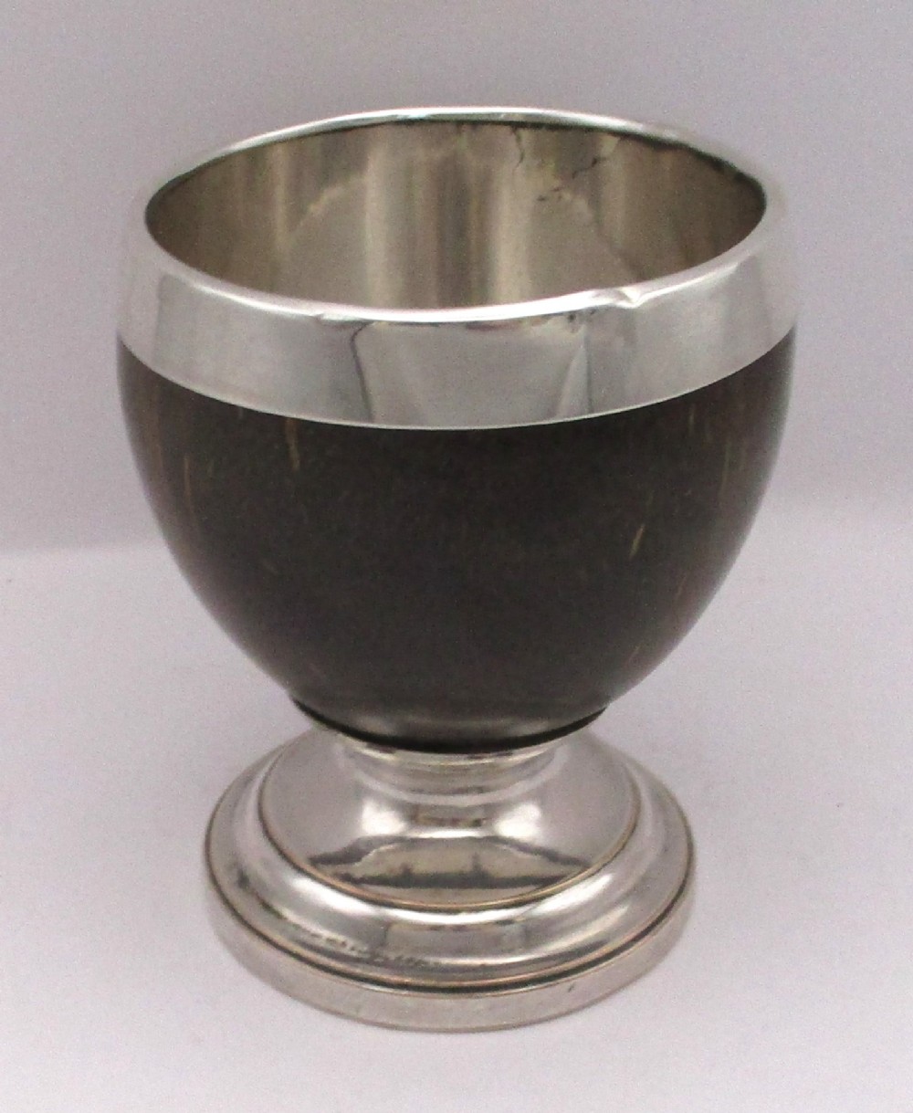 Unusual Coconut Cup with Old Sheffield Plated Mounts c1800