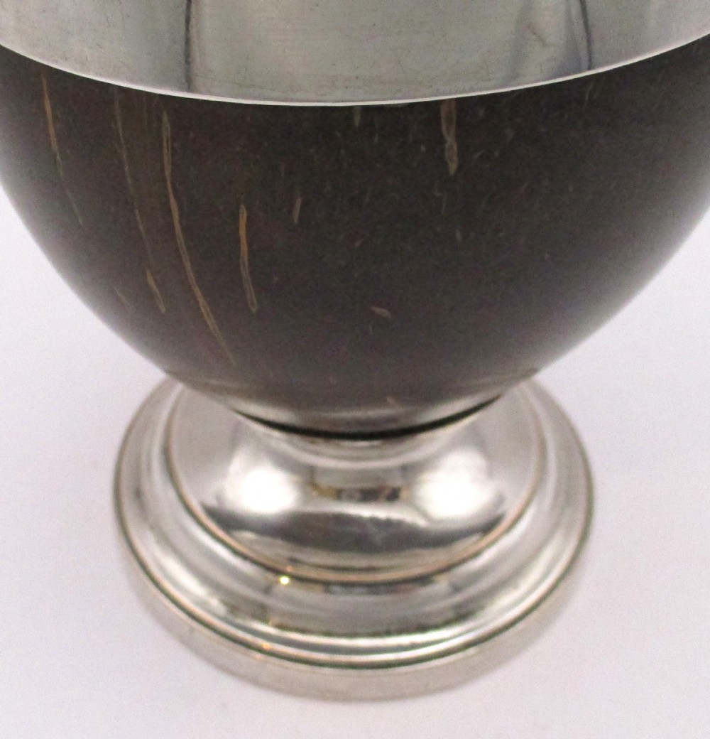 Unusual Coconut Cup with Old Sheffield Plated Mounts c1800 View II