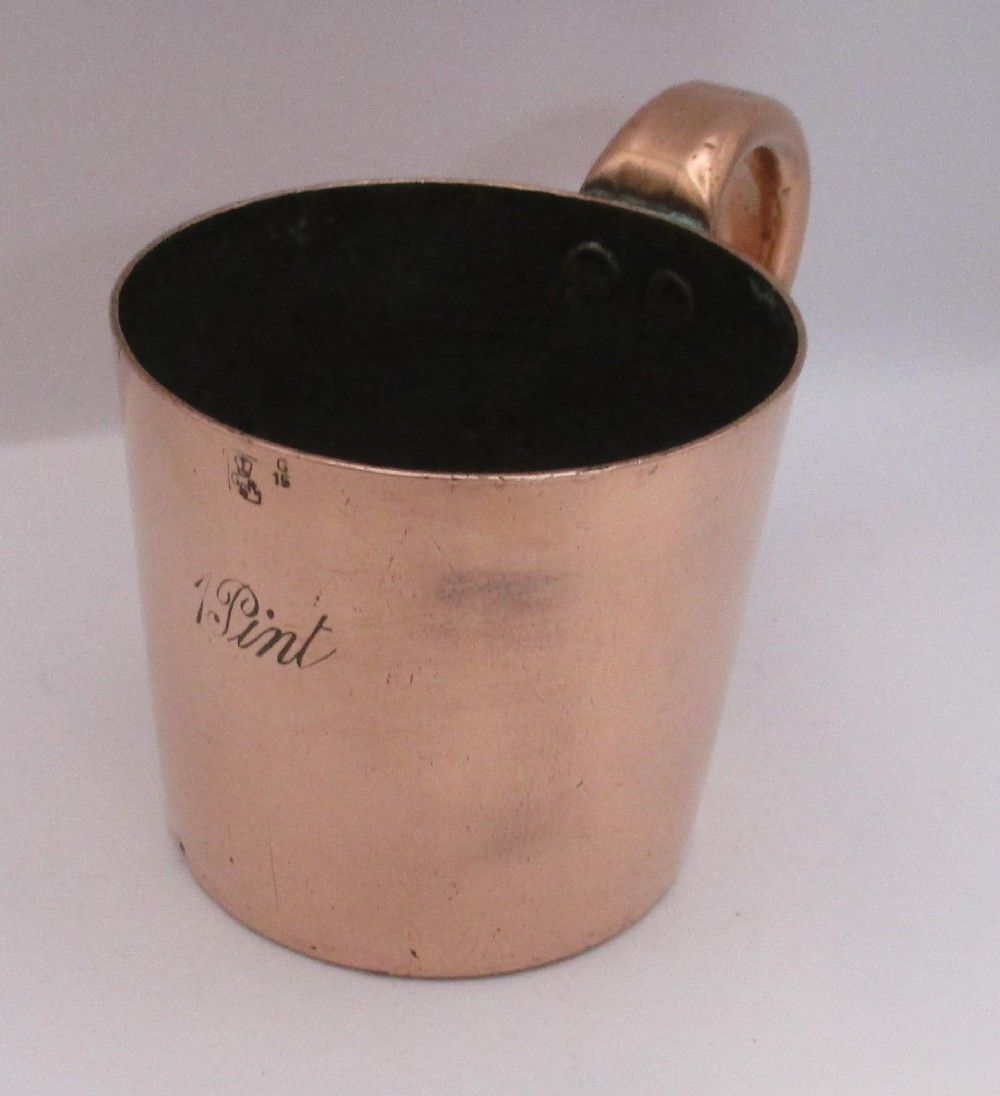 A Good Copper Pint Rum Measure