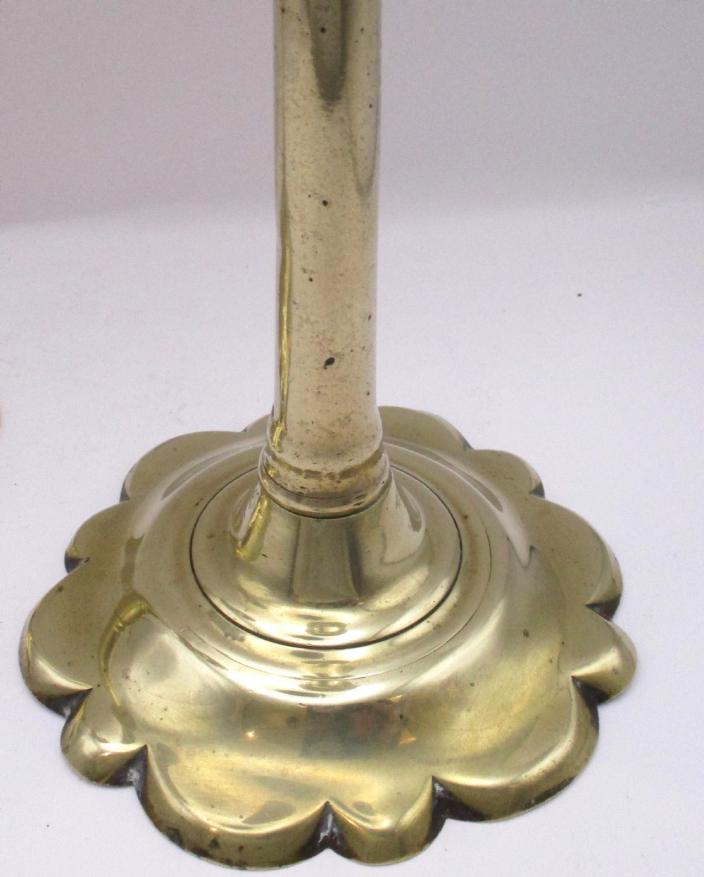 A Pair of Tall Georgian Brass Candlesticks View V