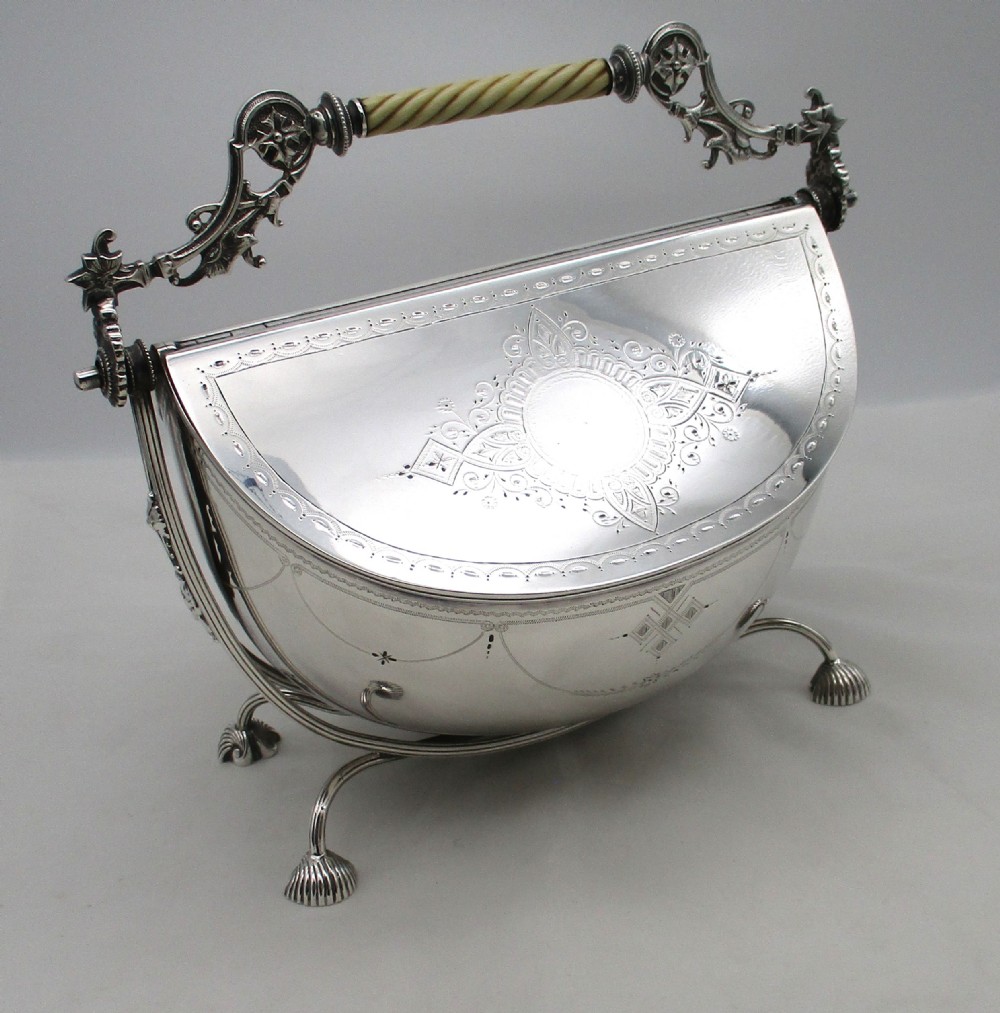 Fine Silver Plated Biscuit Box by Roberts & Belk 1879