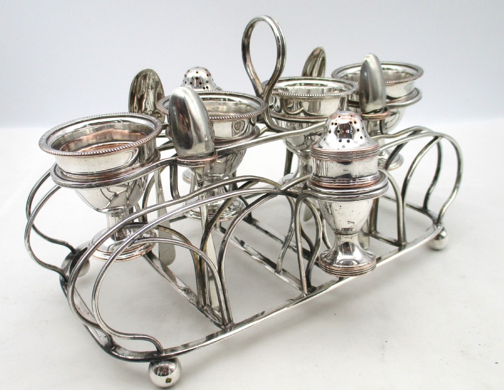 Rare 18th Century Old Sheffield Plate Wirework Egg Rack