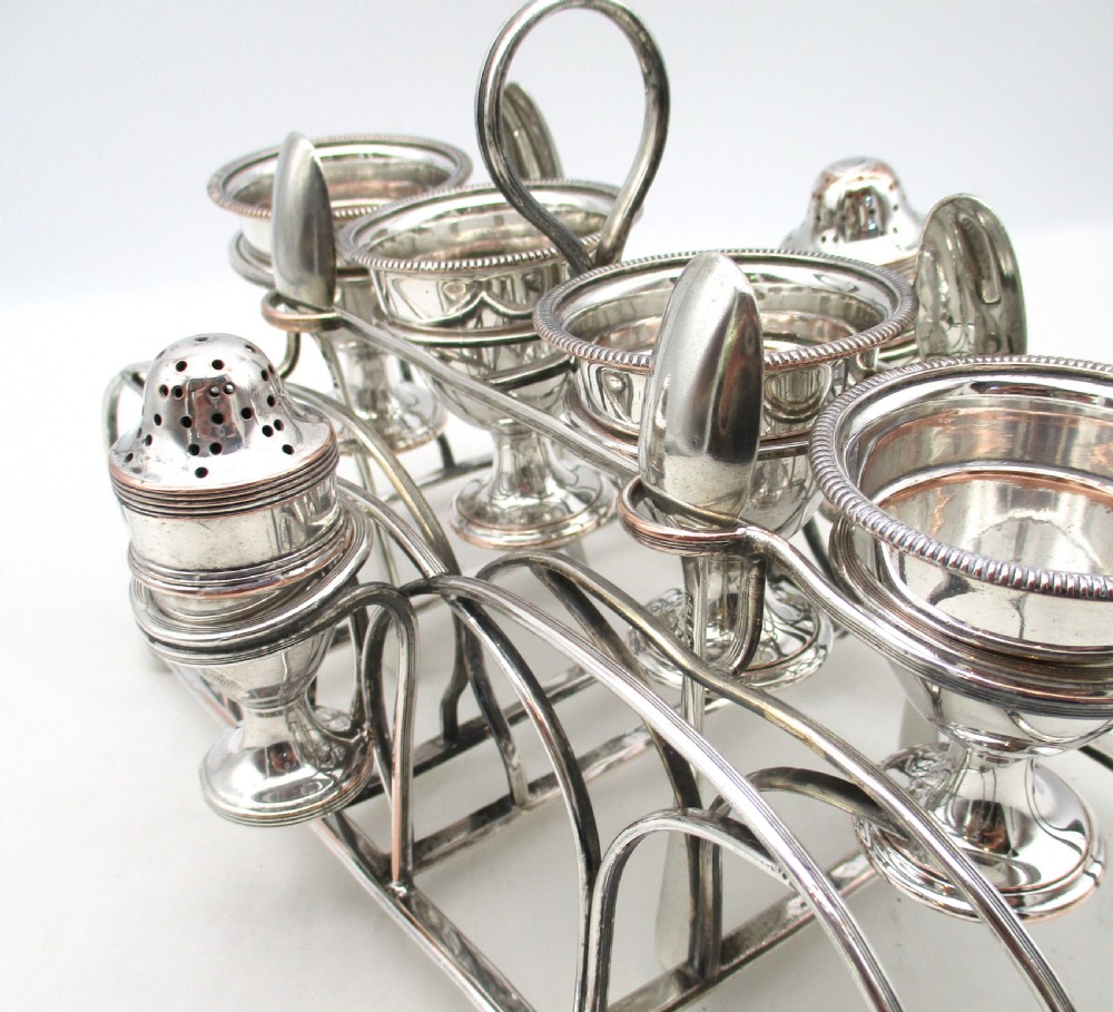 Rare 18th Century Old Sheffield Plate Wirework Egg Rack View IV
