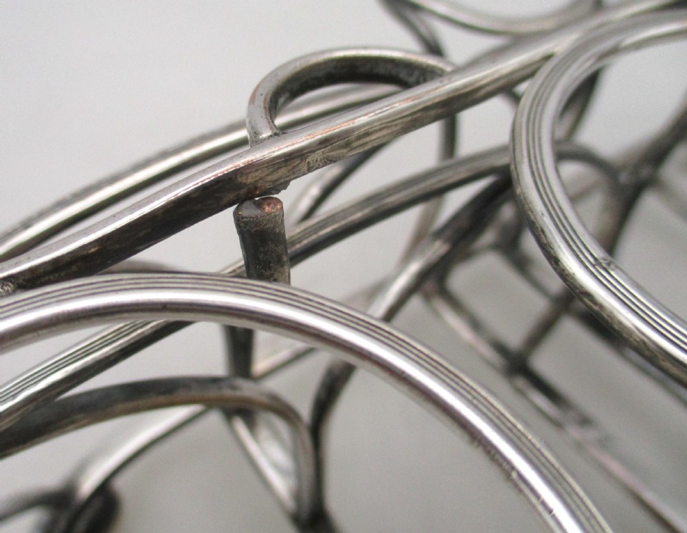 Rare 18th Century Old Sheffield Plate Wirework Egg Rack View VI