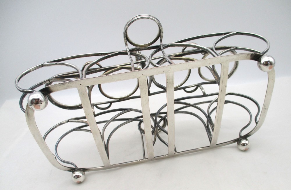 Rare 18th Century Old Sheffield Plate Wirework Egg Rack View VII