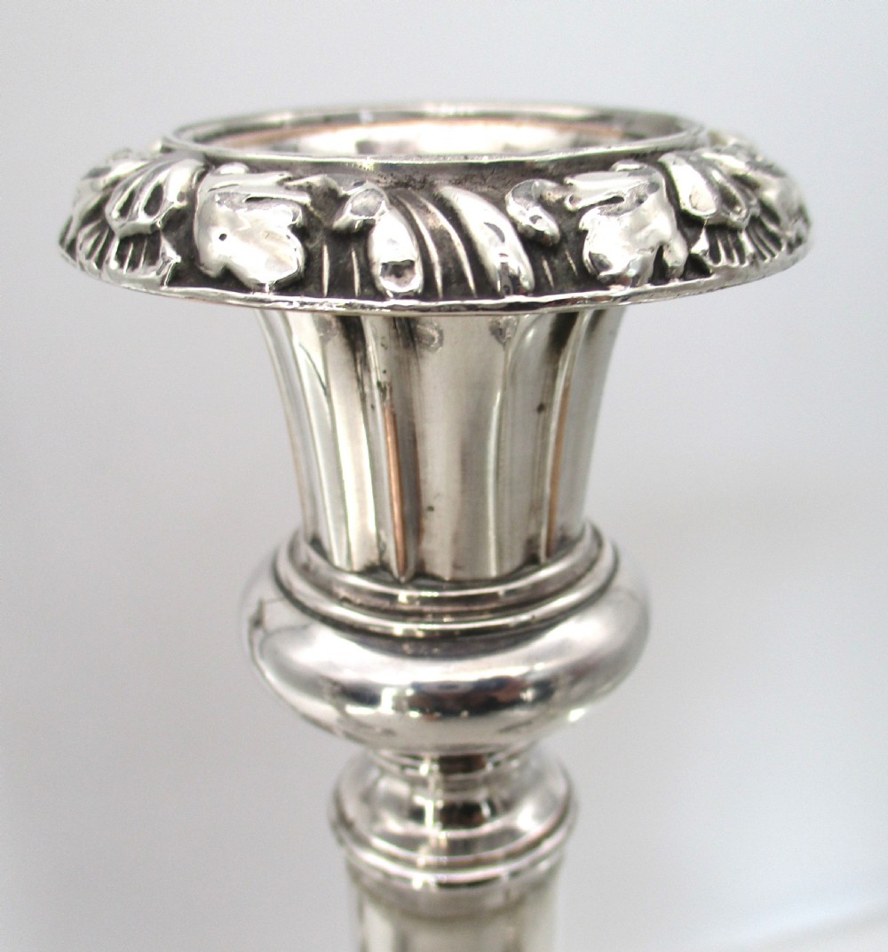 Good Set of 4 Old Sheffield Plated Extending Candlesticks View VII
