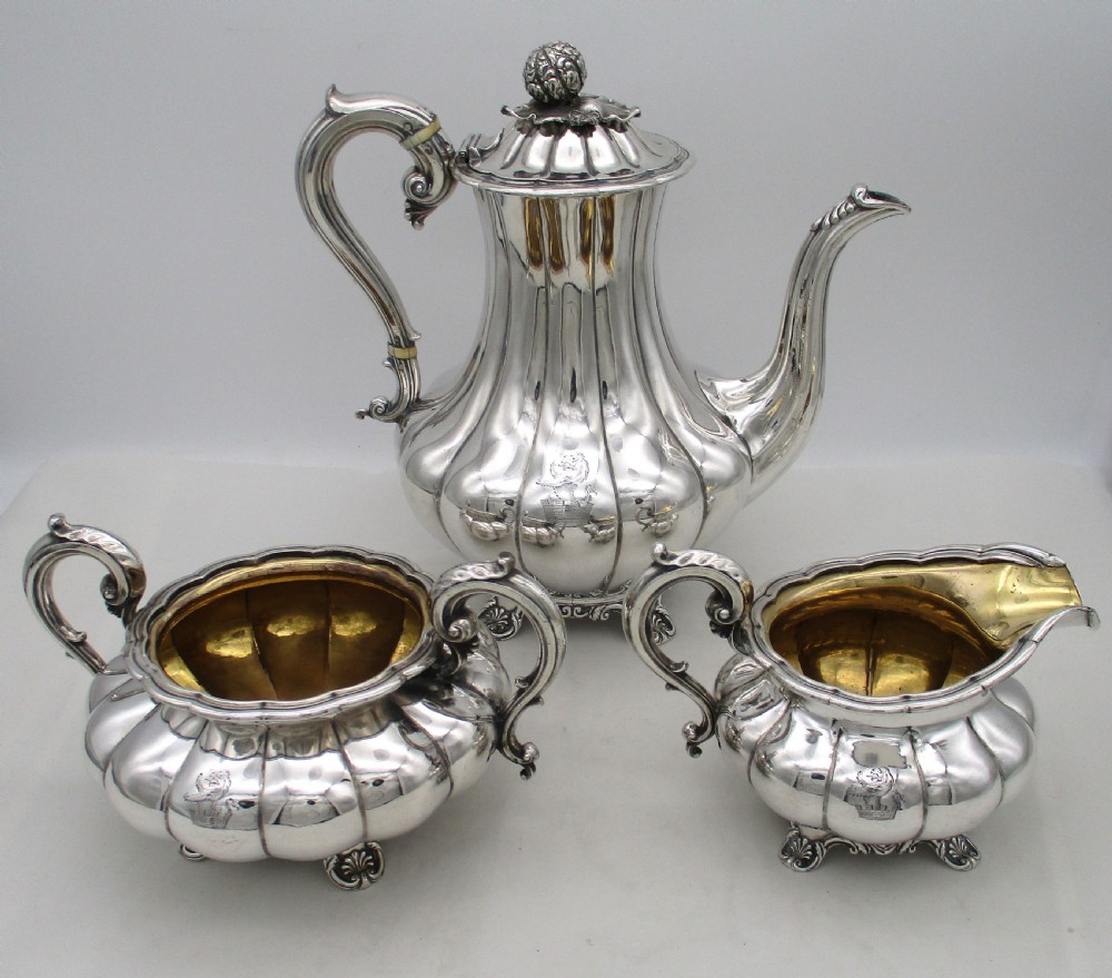 Fine Old Sheffield Plated 3 Piece Coffee Set by Waterhouse c1830