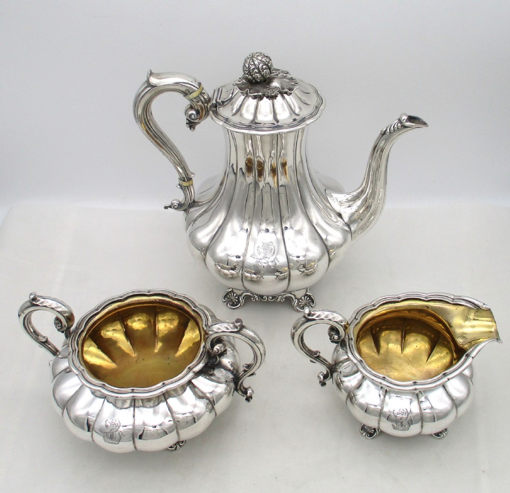 Fine Old Sheffield Plated 3 Piece Coffee Set by Waterhouse c1830 View II
