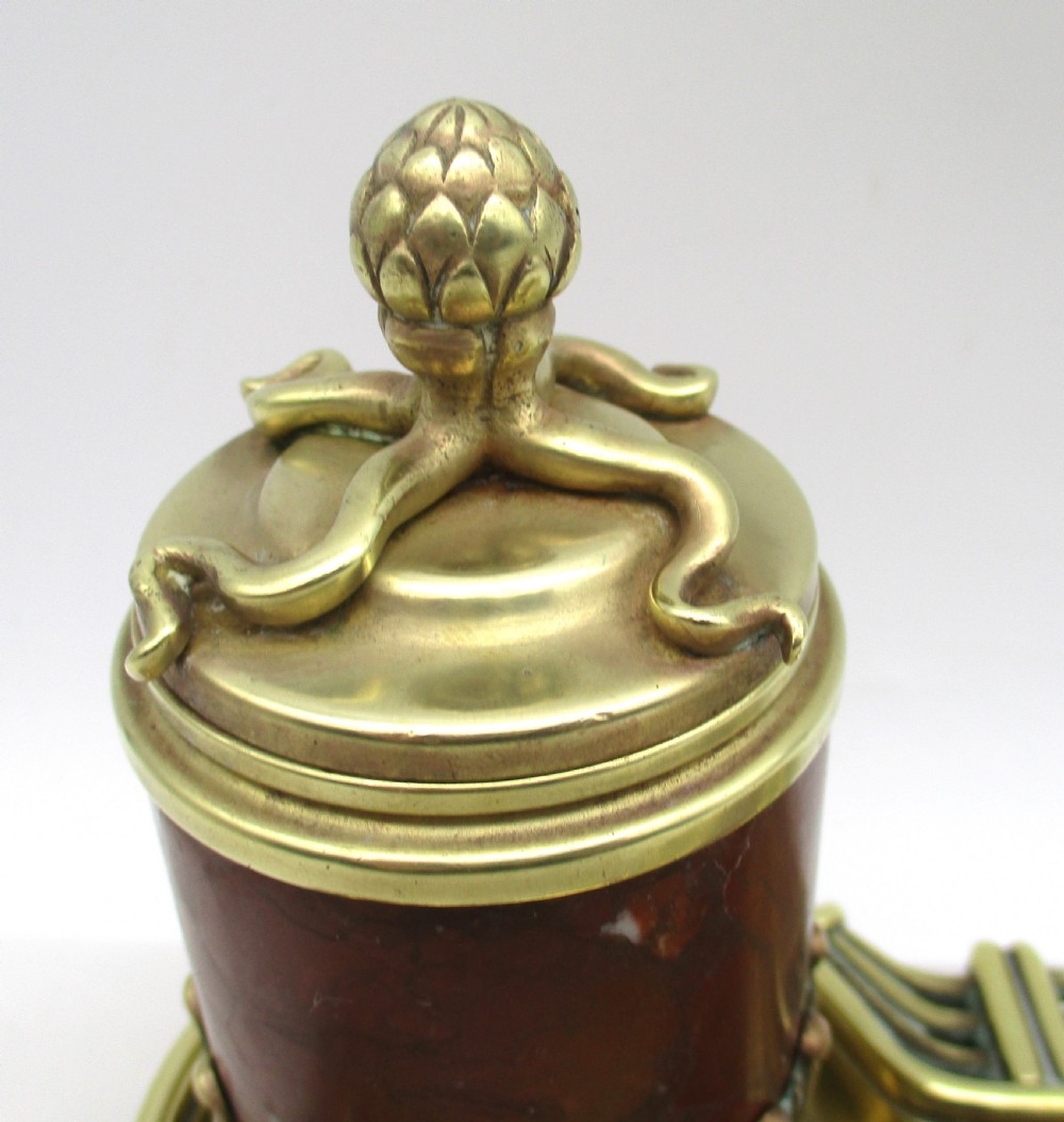 Art Nouveau Brass & Marble Ink Stand  View IV