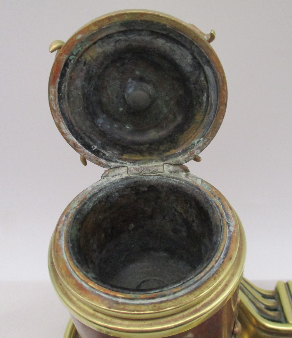 Art Nouveau Brass & Marble Ink Stand  View V
