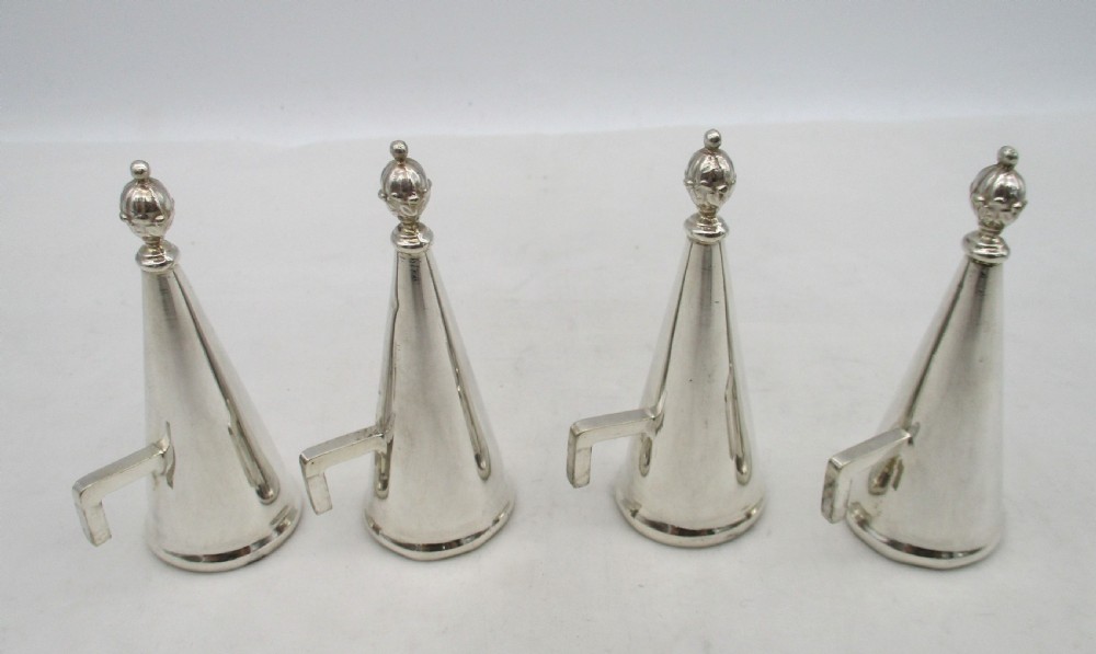 Set of 4 late 19th Century Silver Plated Chamber Candlesticks View IX