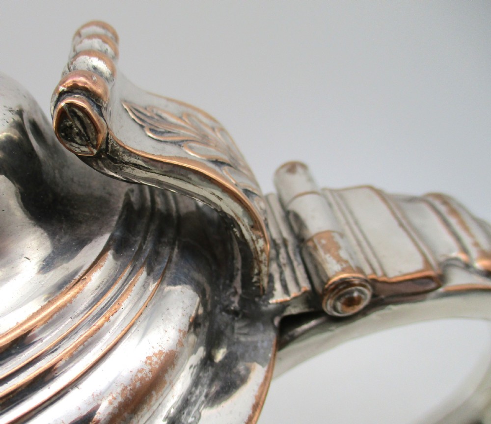 Large Old Sheffield Plated Lidded Tankard c1800 View III