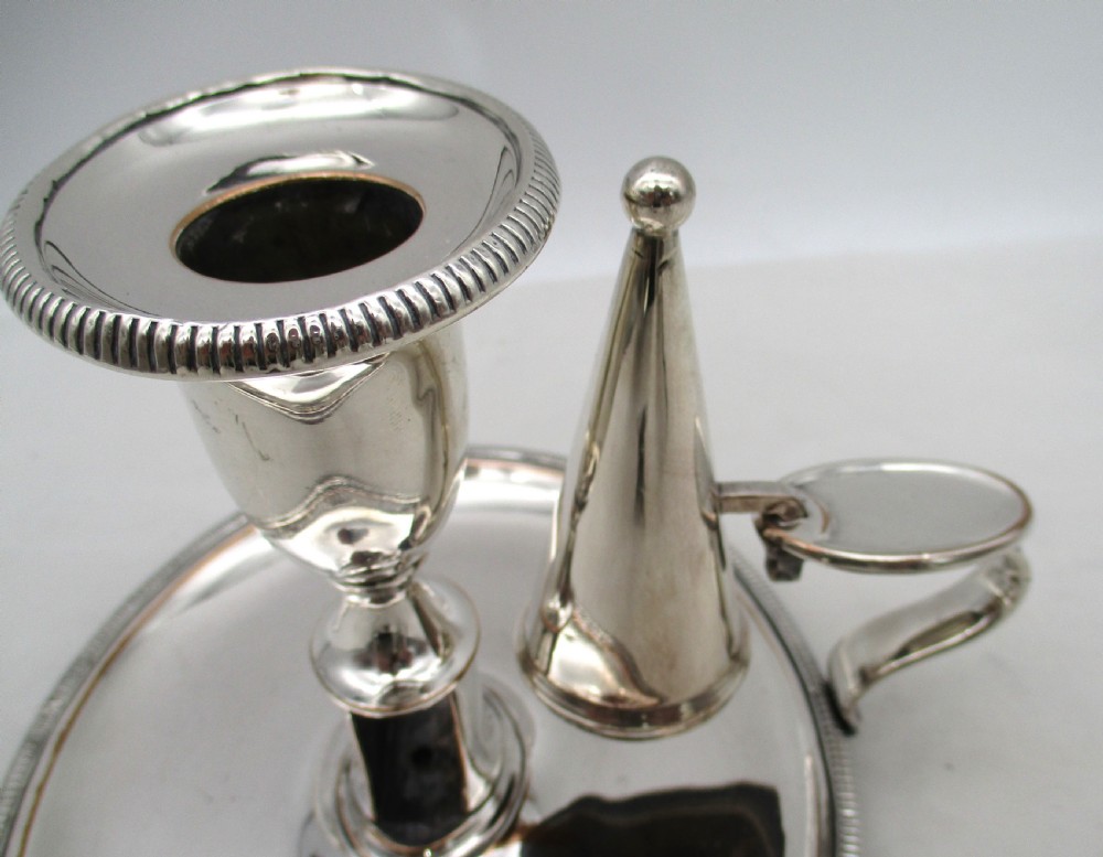 Good Old Sheffield Plated Chamber Candlestick c1800 with Snips View VI