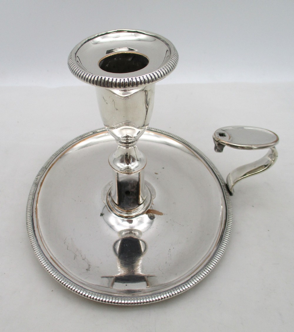 Good Old Sheffield Plated Chamber Candlestick c1800 with Snips View VII
