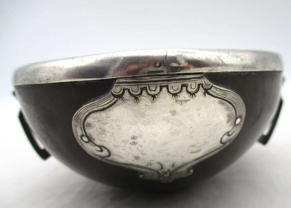 Rare 18th Century Coconut Bowl with Old Sheffield Plate Mounts View IX