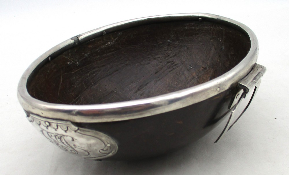 Rare 18th Century Coconut Bowl with Old Sheffield Plate Mounts View XI