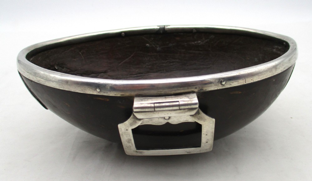 Rare 18th Century Coconut Bowl with Old Sheffield Plate Mounts View XII