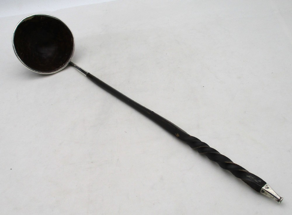 Rare 18th Century Coconut & Old Sheffield Plate Punch Ladle View II