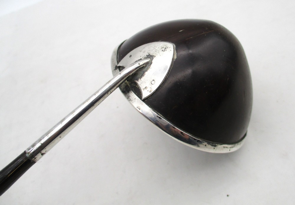 Rare 18th Century Coconut & Old Sheffield Plate Punch Ladle View V