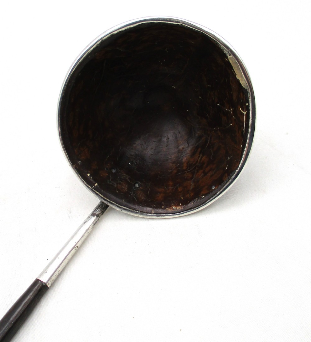 Rare 18th Century Coconut & Old Sheffield Plate Punch Ladle View VIII