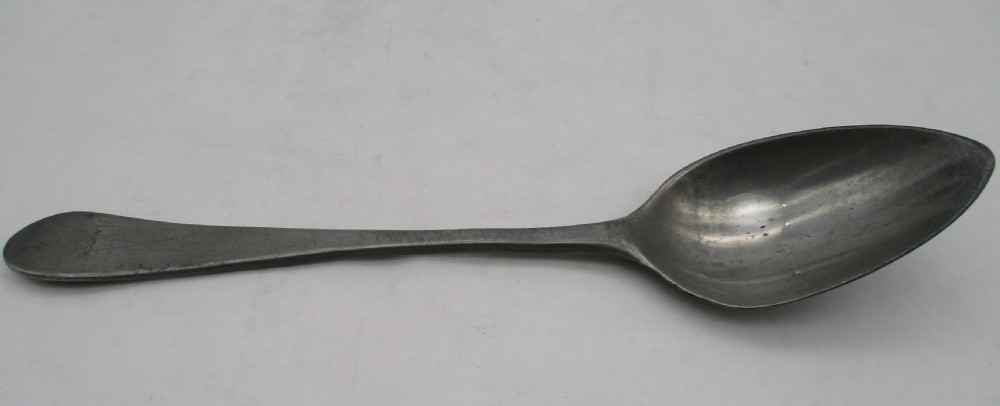 Rare Set of 6 Pewter Serving Spoons c1800 View V