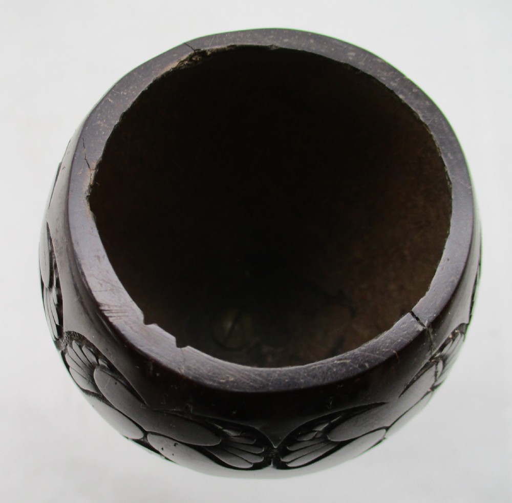 A Good Coconut Wine Goblet with Silver Mounts Birmingham 1903 View VIII