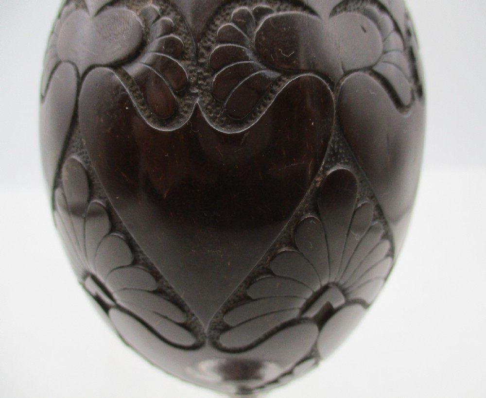 A Good Coconut Wine Goblet with Silver Mounts Birmingham 1903 View IX