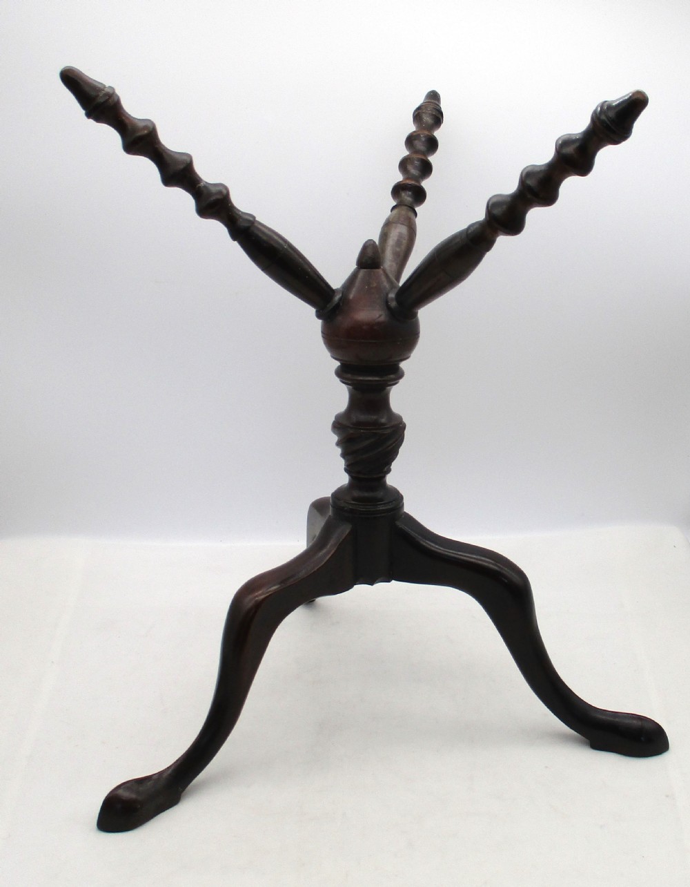 Fine Rotating Georgian Mahogany Treen Fire Side Stand / Fire Cat View II