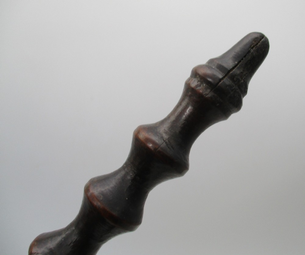 Fine Rotating Georgian Mahogany Treen Fire Side Stand / Fire Cat View X