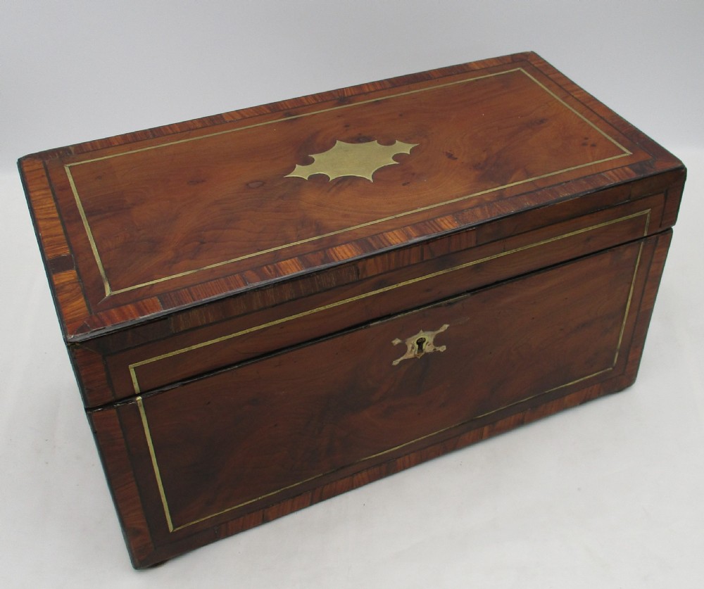 Fine Large Georgian Yew Wood Tea Caddy View II