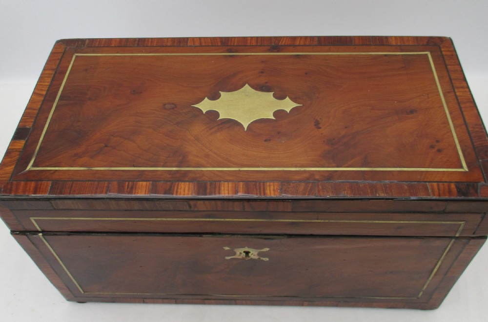 Fine Large Georgian Yew Wood Tea Caddy View IV