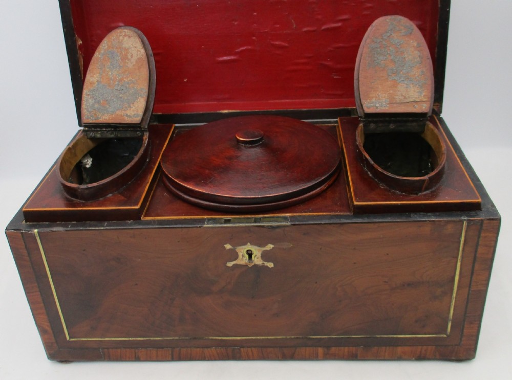 Fine Large Georgian Yew Wood Tea Caddy View X