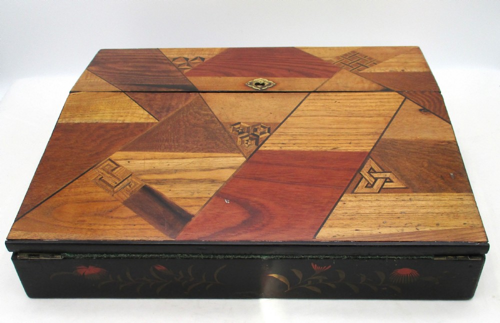 Small Ladies Japanese Marquetry Writing Slope c1920 View II