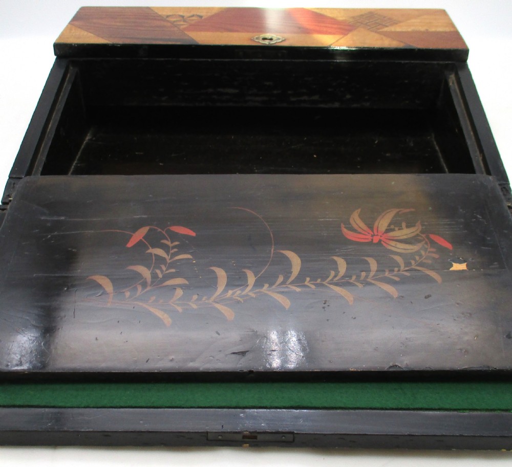 Small Ladies Japanese Marquetry Writing Slope c1920 View VIII