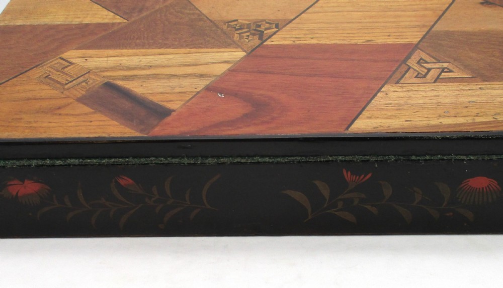 Small Ladies Japanese Marquetry Writing Slope c1920 View X